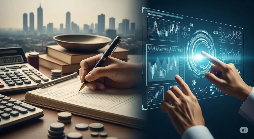 Perbandingan antara accounting services yang merekam data historis dan konsultan pajak yang merancang strategi masa depan.