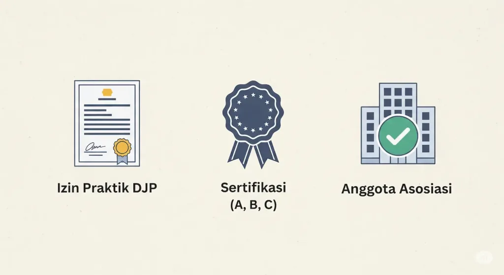 Pentingnya memeriksa legalitas dan sertifikasi resmi saat memilih konsultan pajak.