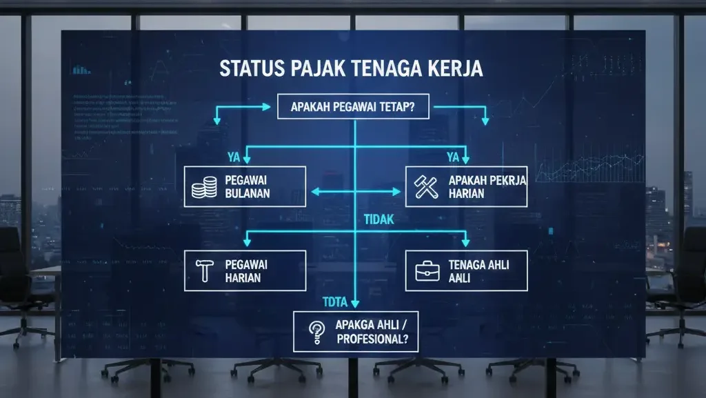Diagram alur penentuan kategori pajak tenaga kerja pph 21.