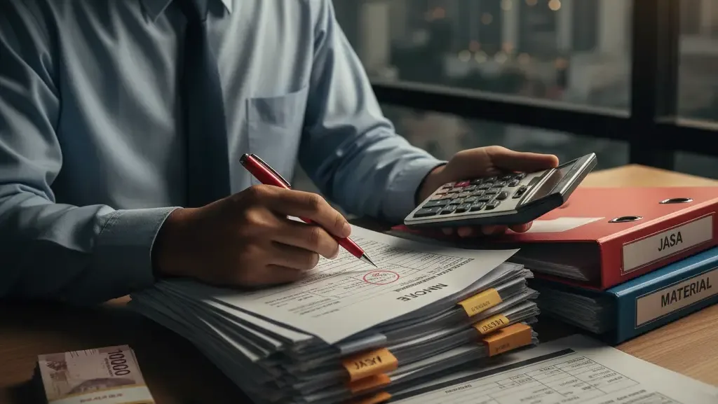 Pemisahan komponen material dan jasa dalam invoice untuk efisiensi pph 23.