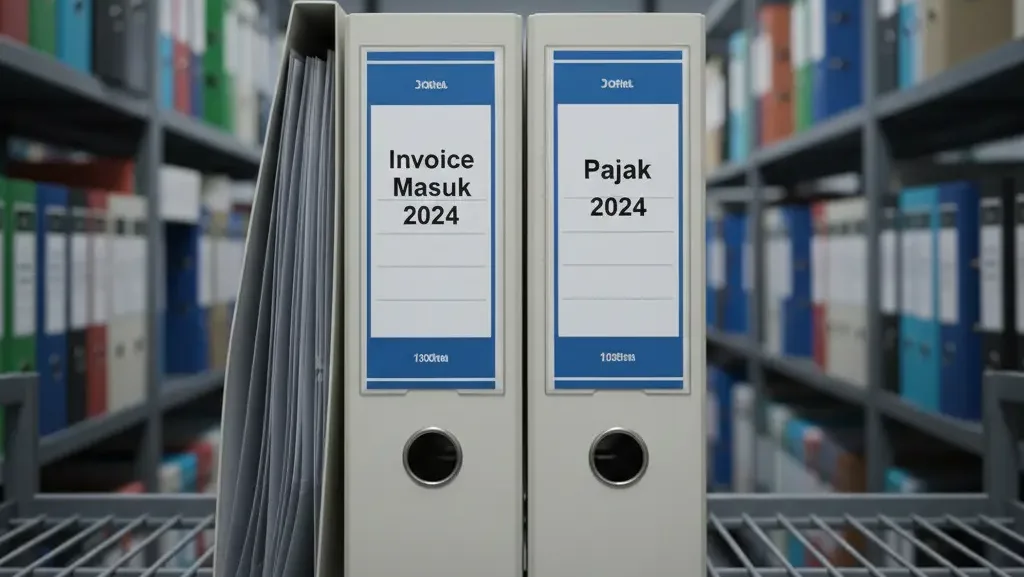 Sistem pengarsipan dokumen keuangan dan pajak perusahaan yang rapi.