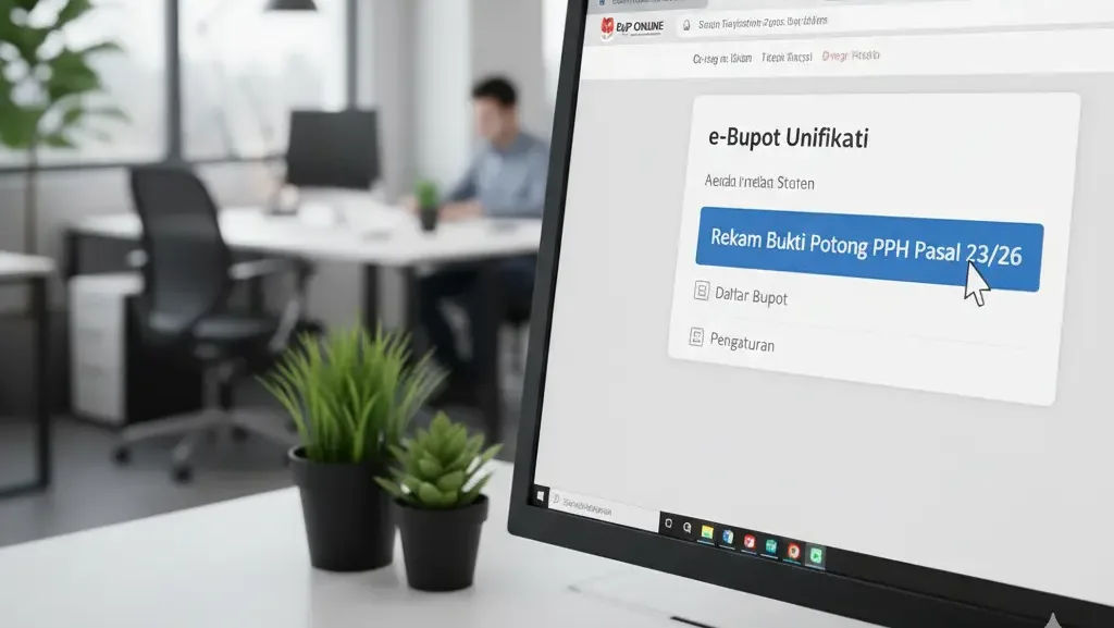 Cara input bukti potong pph 23 di aplikasi e-bupot unifikasi djp online.