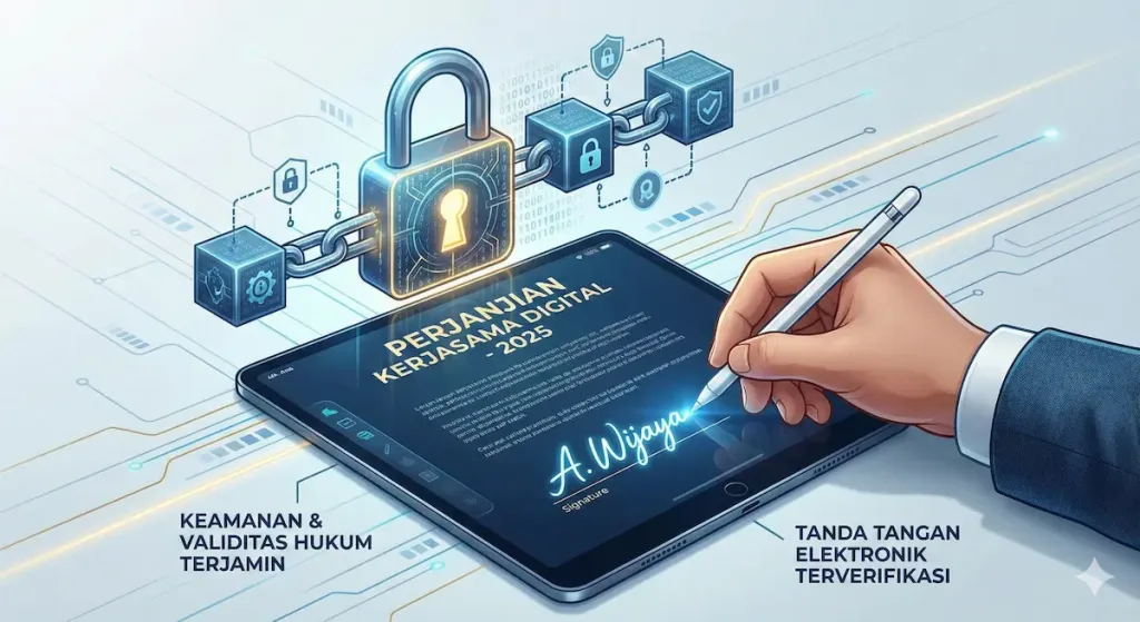 Validitas tanda tangan digital kontrak elektronik di indonesia.