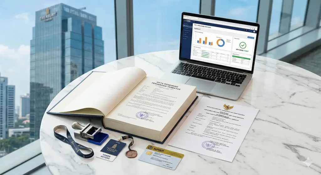 Paket bundling jasa pembuatan pt dan virtual office skaiwork scbd jakarta.