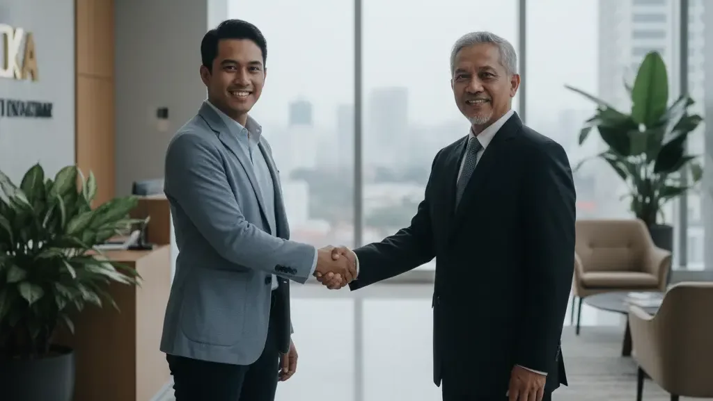 Konsultan pajak profesional menjalin kemitraan strategis dengan klien bisnis.