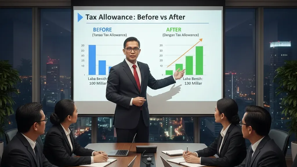 Presentasi manfaat tax allowance untuk laba perusahaan.