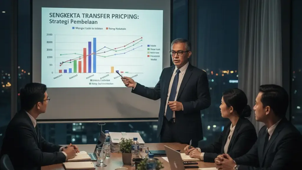 Diskusi strategi penyelesaian sengketa transfer pricing antara konsultan dan tim hukum.