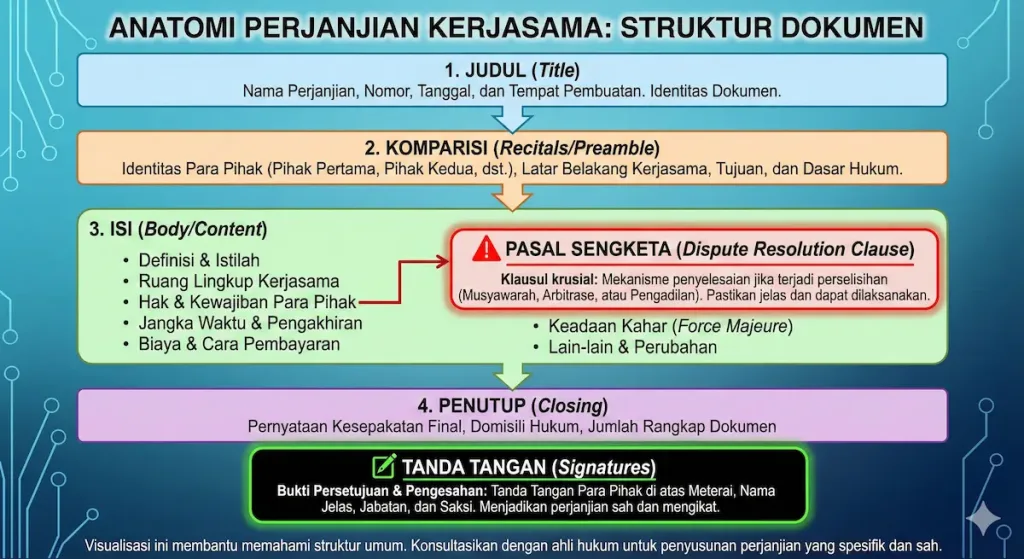 Struktur dan anatomi dokumen perjanjian kerjasama pks.