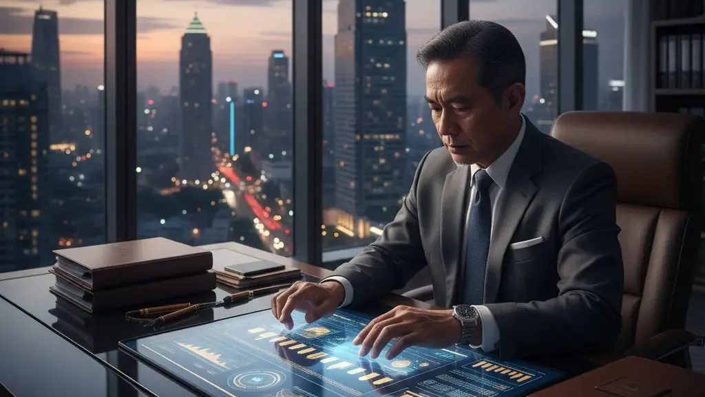 Konsultan sengketa pajak senior sedang menyusun strategi pembelaan korporasi di SCBD.