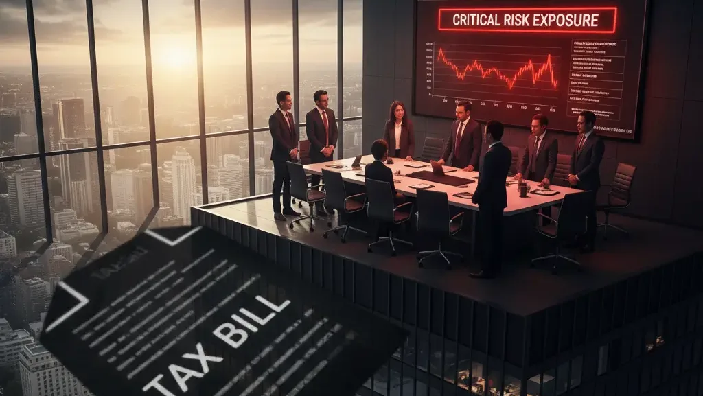 Ilustrasi risiko sengketa pajak yang membayangi kelangsungan operasional dan finansial perusahaan.