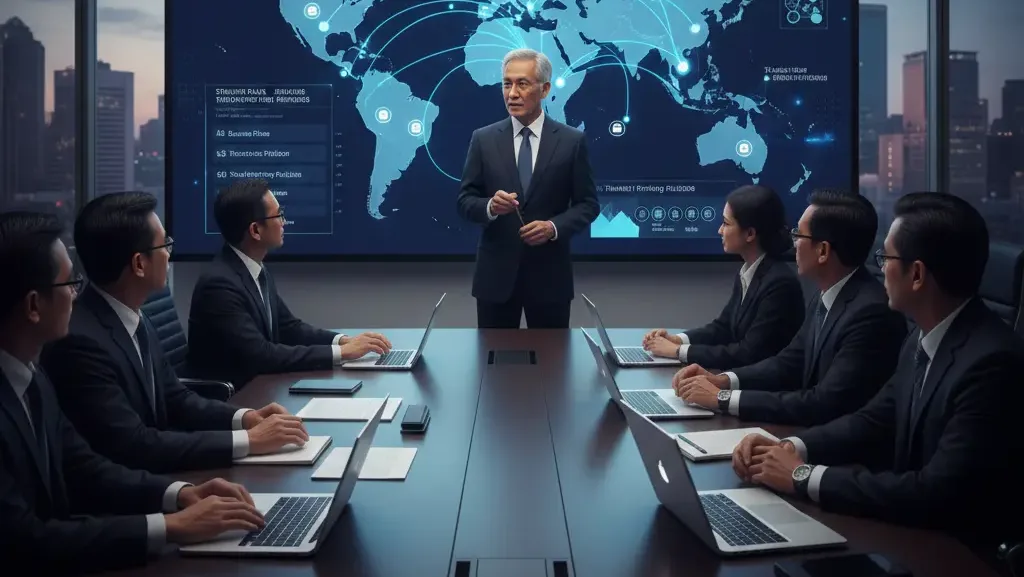 Eksekutif menjelaskan struktur pajak lintas negara dan risiko sengketa transfer pricing.