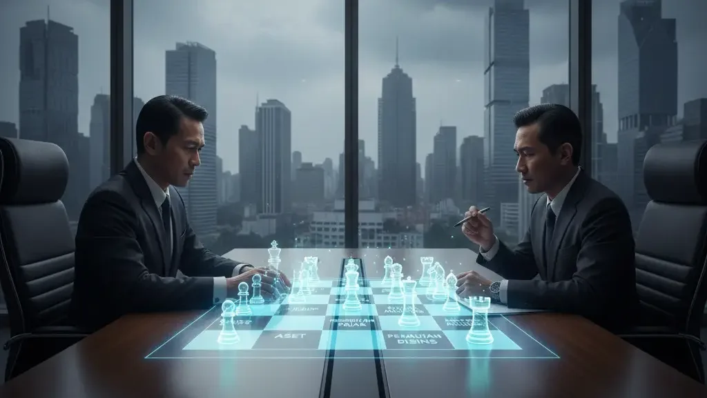 Eksekutif perusahaan menyusun strategi menghadapi sengketa pajak bagaikan permainan catur strategis.