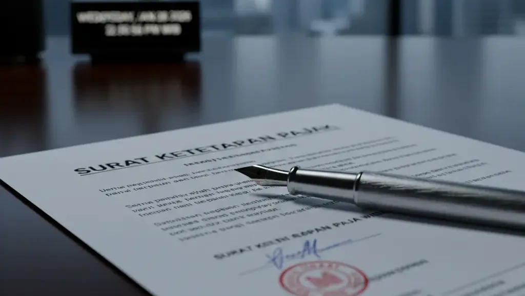 Dokumen Surat Ketetapan Pajak sebagai pemicu sengketa pajak korporasi di Jakarta.