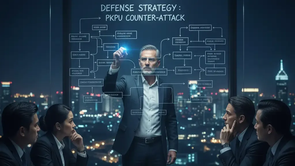 Tim hukum Skailaw menyusun langkah hukum strategis saat perusahaan digugat pailit oleh kreditur di SCBD.