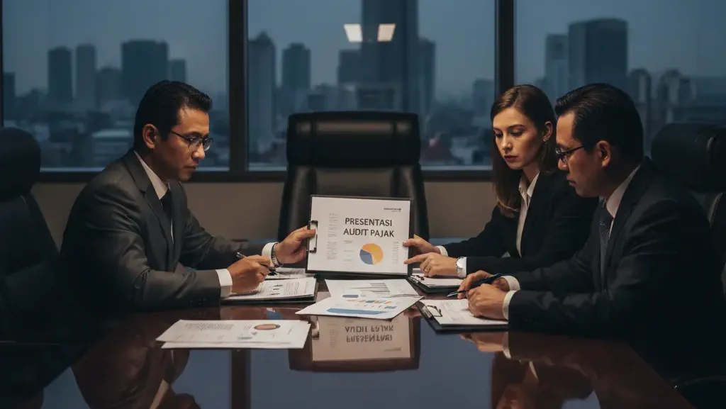 Suasana tegang dalam tahap SPUH pada alur proses keberatan pajak di kantor pajak.