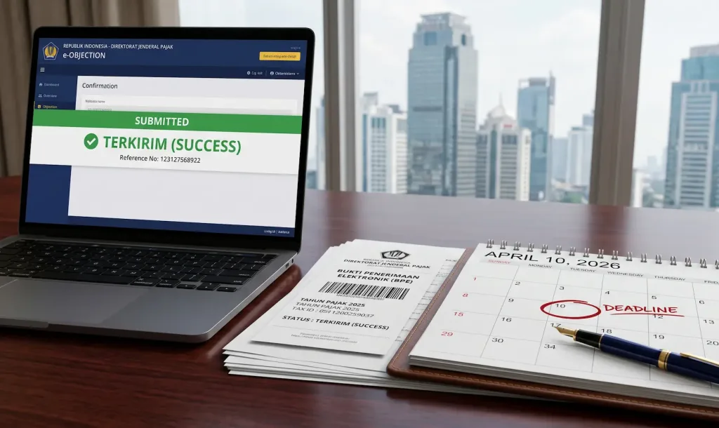 Bukti penerimaan elektronik sebagai tanda selesainya proses pengajuan keberatan pajak paling lambat.